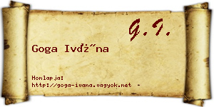 Goga Ivána névjegykártya